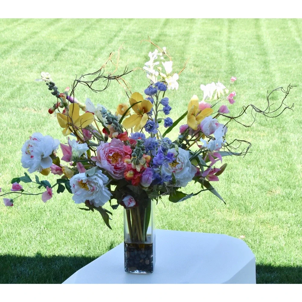 Artificial Colorful Silk Spring Floral Bouquet Centerpiece Arrangement 32